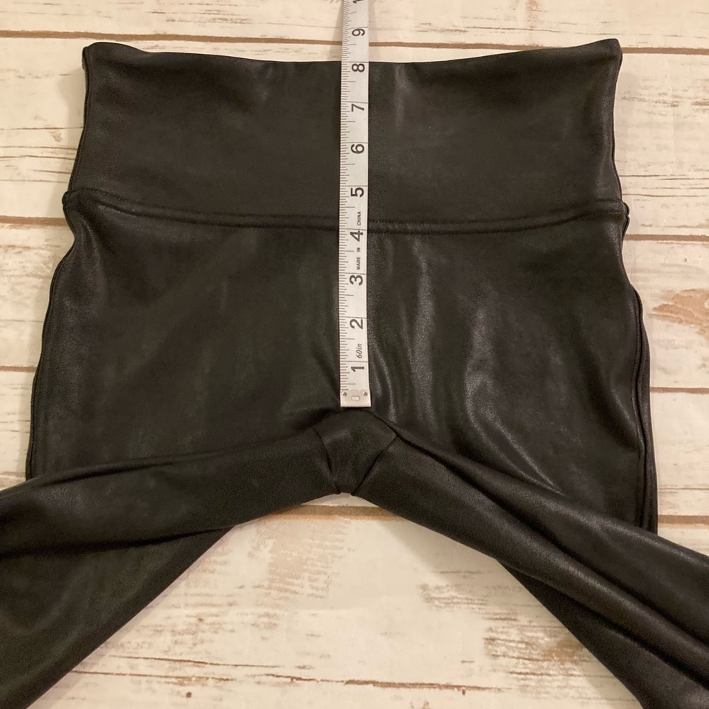 SPANX Black Faux Leather Leggings Small - Picture 5 of 12